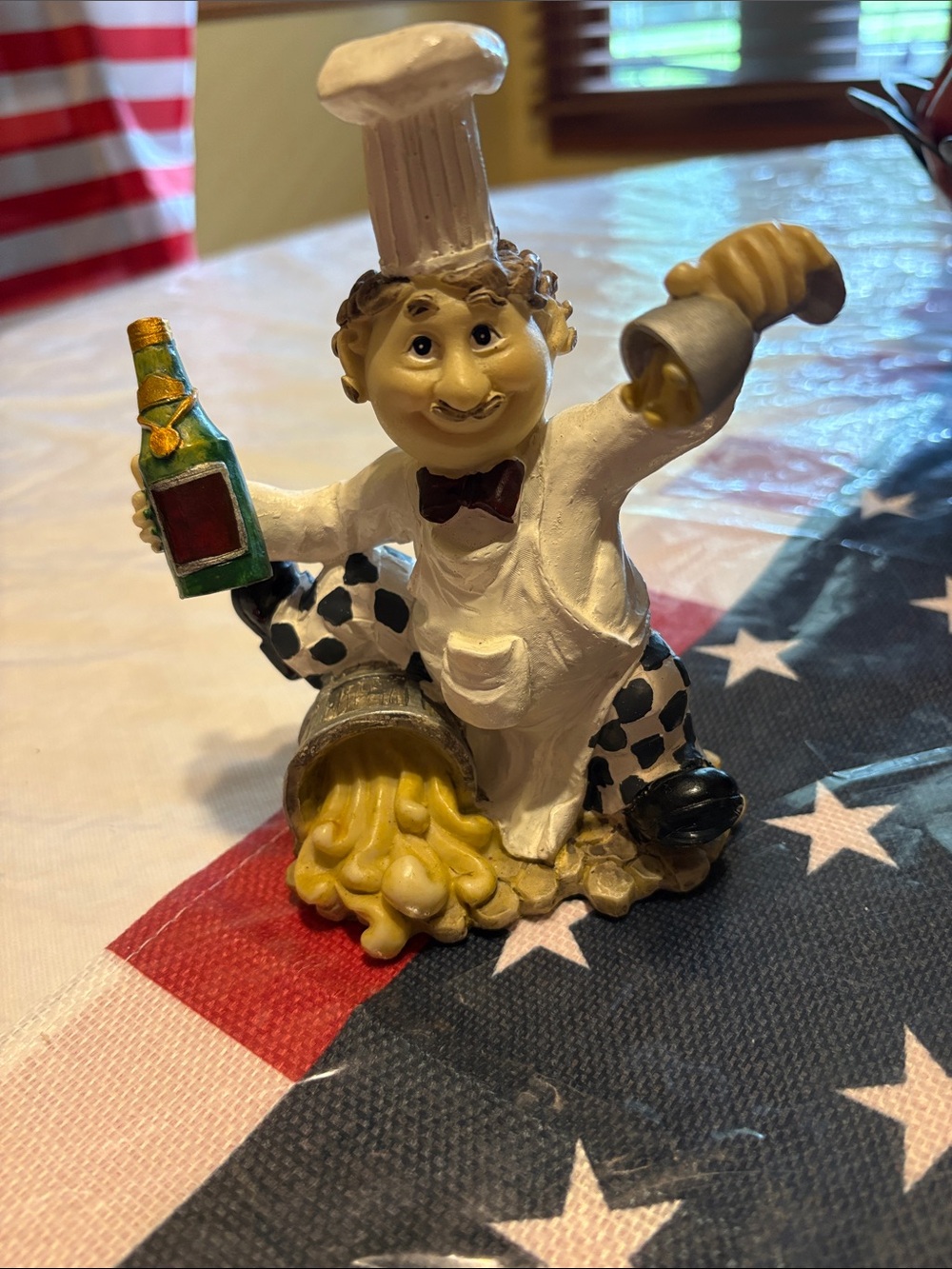 Chef Figurine Party Ornament - White Chef with Yellow Accents